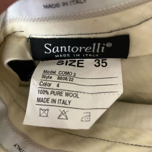 Santorelli Wool F/F Blue/Black Houndstooth Dress Pants Size 35"W - Picture 8 of 8